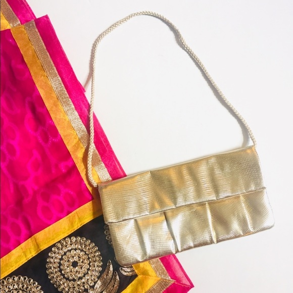 Style & Co. Handbags - NWOT shiny gold clutch for events or wedding day